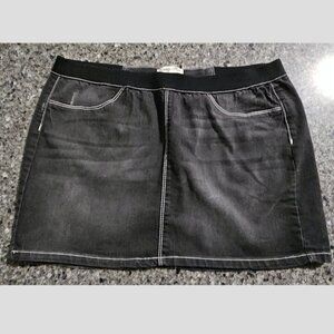 Black Denim Mini Skirt